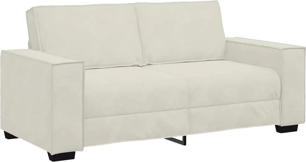 vidaXL kétszemélyes krémszínű bársony kanapé 180x78x84 cm