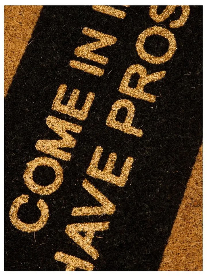 Come In If You Have Prosecco Glitter természetes kókuszrost lábtörlő, 40 x 60 cm - Artsy Doormats
