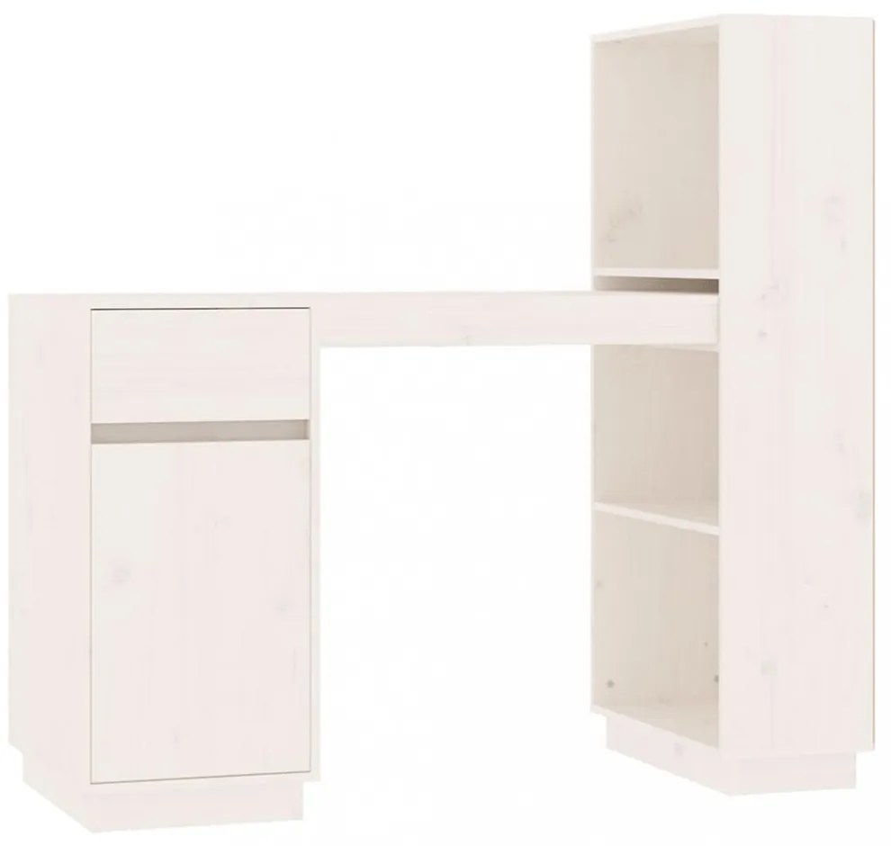 fehér tömör fenyőfa íróasztal 110x53x117 cm