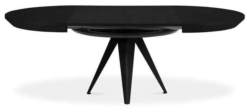 Kerek bővíthető étkezőasztal fekete asztallappal hosszabbító asztallappal ø 120 cm Magnus – Windsor &amp; Co Sofas