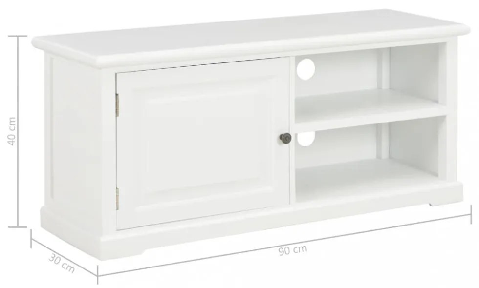 fehér fa TV-szekrény 90 x 30 x 40 cm