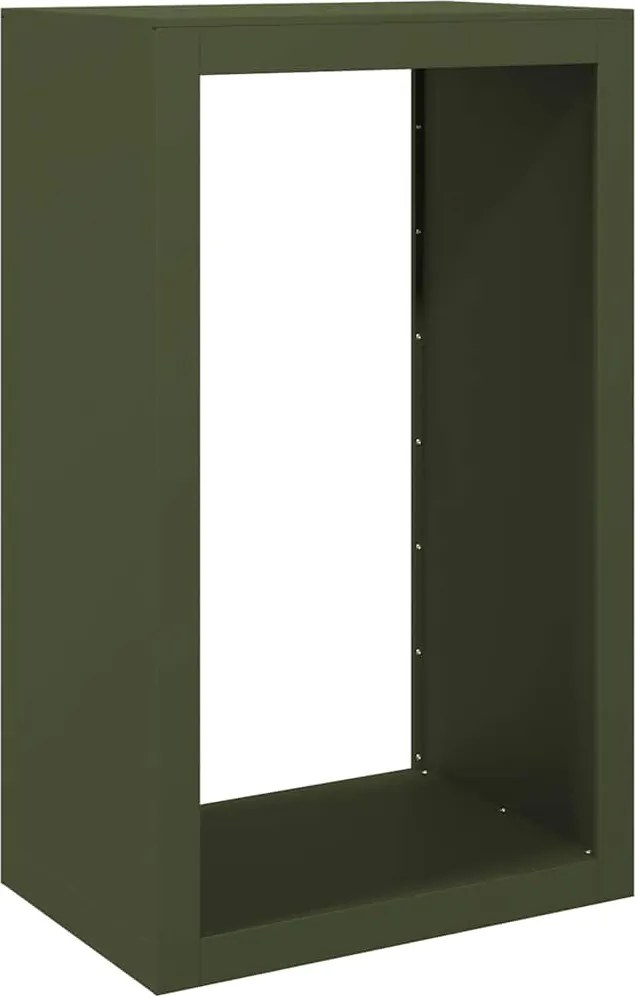 vidaXL zöld acél tűzifatároló 60 x 40 x 100 cm