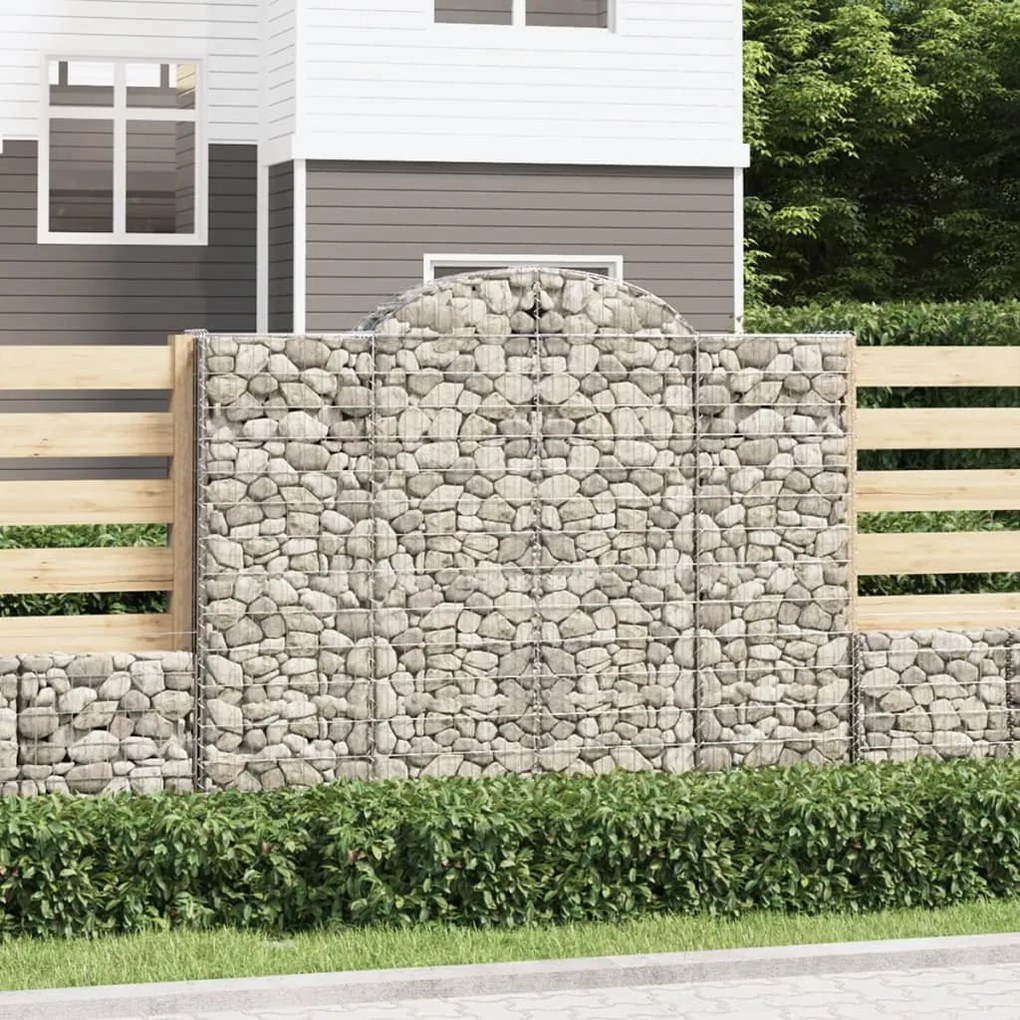 4 db íves horganyzott vas gabion kosár 200x50x160/180 cm