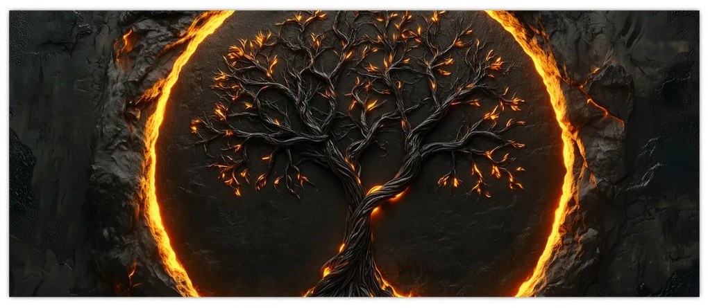 Kép – Életfa lávában II. (120x50 cm)