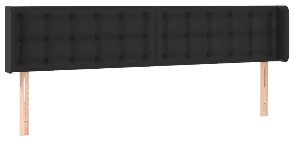 fekete műbőr LED-es fejtámla 203 x 16 x 78/88 cm