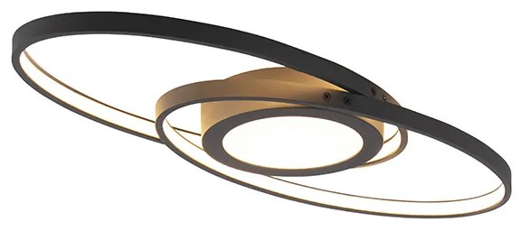 Design mennyezeti lámpa fekete, beépített LED-del, 3 fokozatú fényerő-szabályozóval - Axy