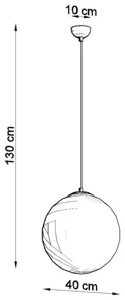 Sollux SL.0717 - TOYA kábelre függesztett csillár 1xE27/60W/230V, Ø 40 cm, fehér/arany
