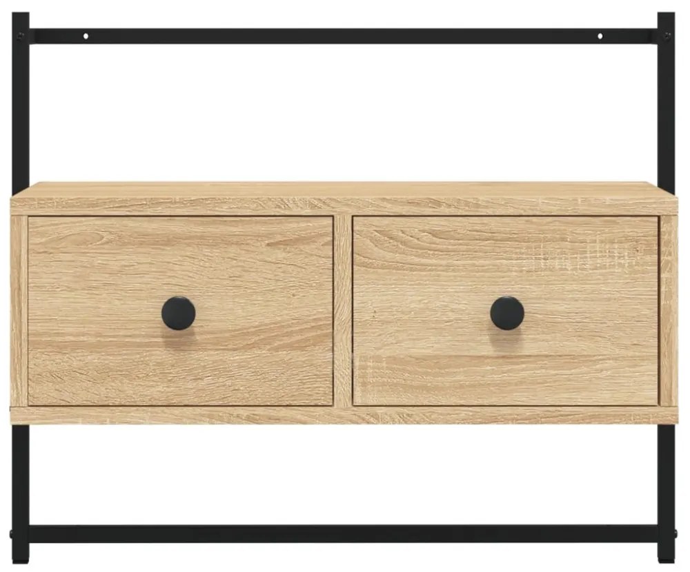 sonoma tölgy szerelt fa fali TV szekrény 60,5x30x51 cm