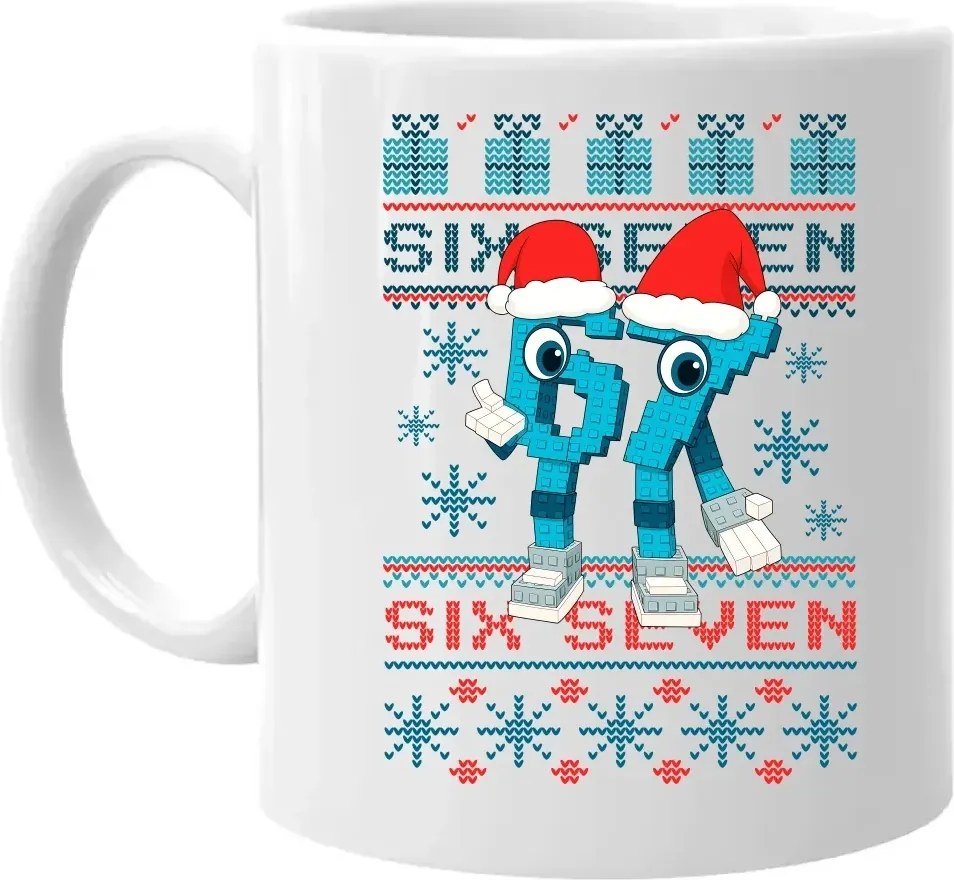 Six seven 67 Trend Brainrot Tik Tok Karácsonyi Ajándék Bögre