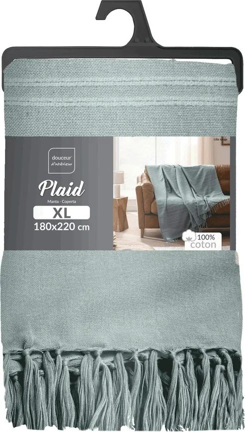 Zöld pamut ágytakaró 180x220 cm Lilia – douceur d'intérieur