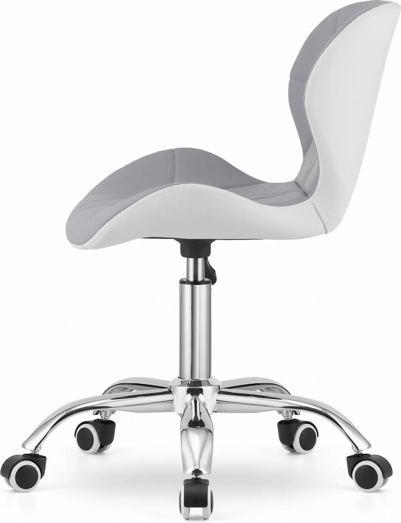 AKCIÓ Szürke-fehér AVOLA irodai szék ökobőrből II. osztály