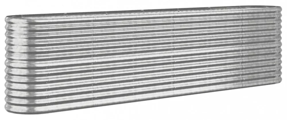 ezüstszínű horganyzott acél kerti magaságyás 260x40x68 cm