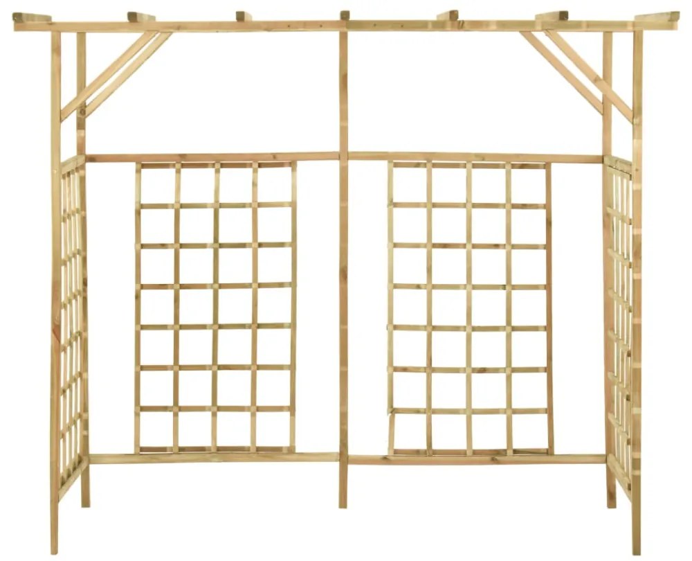 impregnált fenyőfa kerti pergola 3 szemeteskukához