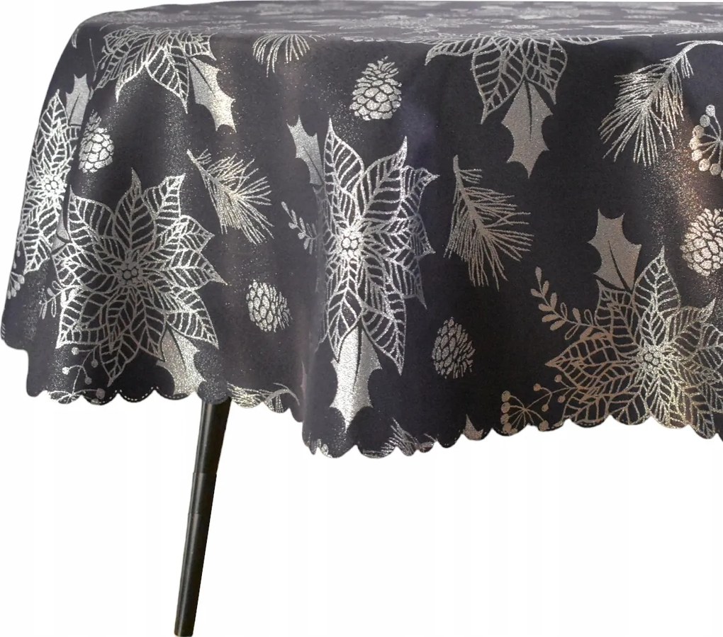 Abrosz Foltálló Ovális 100X230 CM Sötétkék Ezüst Csillag Ovális Karácsony