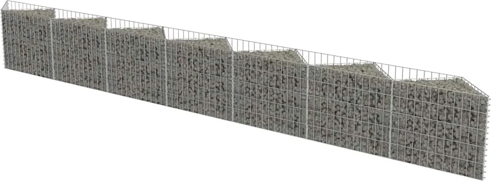 vidaXL horganyzott acél gabion fal 450 x 30 x 50 cm