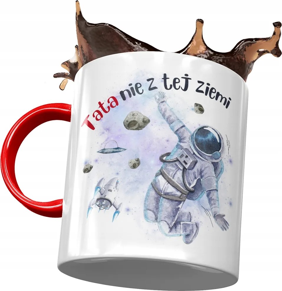 Piros Bögre Apák Napjára Ajándék Nyomtatott Fotóval