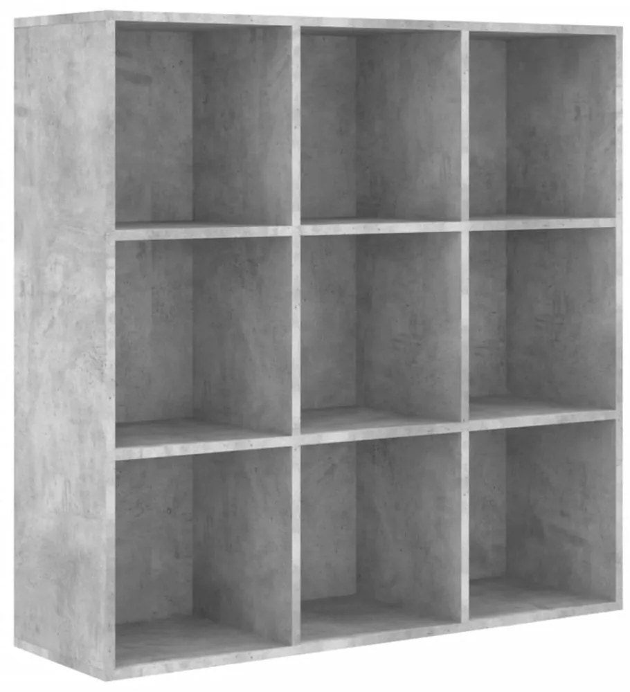 betonszürke szerelt fa könyvszekrény 98 x 29 x 97,5 cm