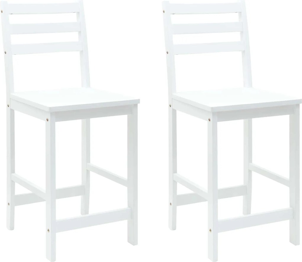 vidaXL Étkező Székek 2 pcs Fehér 40 x 47,5 x 99,5 cm Tömör Gumi Fa