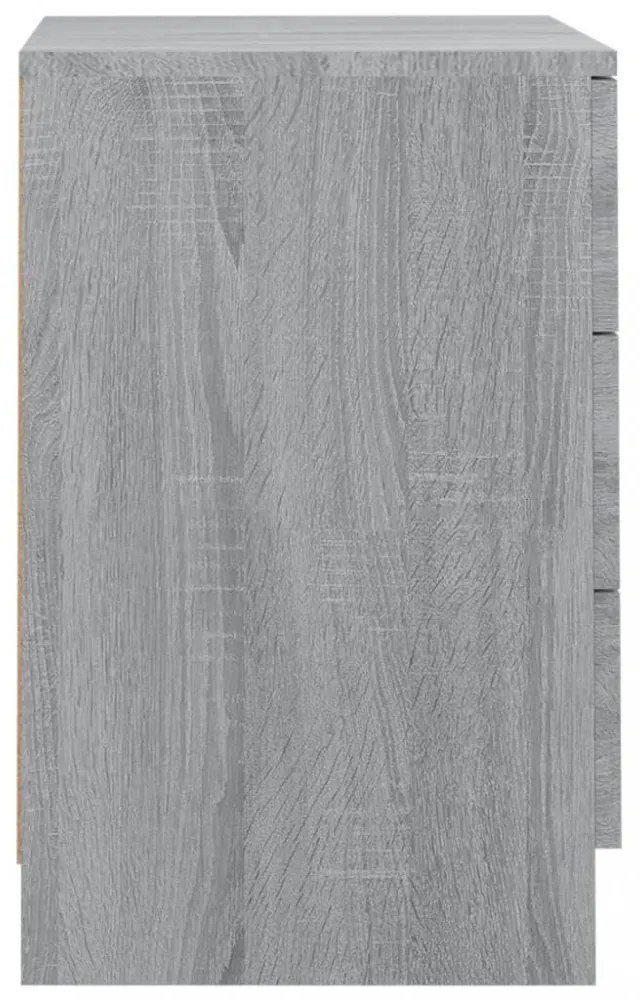 2 db szürke sonoma színű szerelt fa éjjeliszekrény 38x35x56 cm