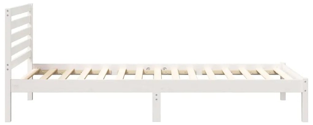 Ágykeret fejtámlával Fehér 80 x 210 cm Tömör fenyőfa