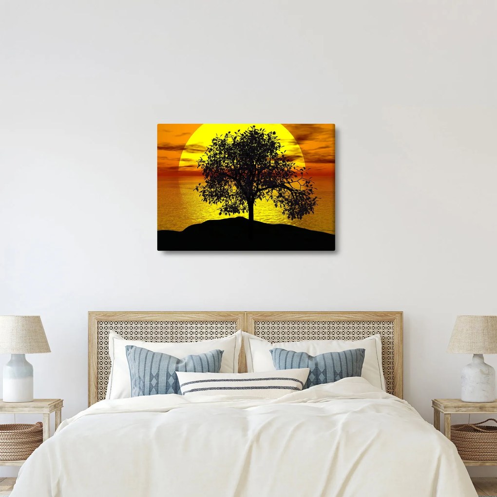 Egy fa sziluettjének képe (70x50 cm)