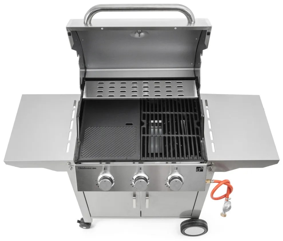 G21 Oklahoma BBQ Premium line gázgrill, 3 égőfej + ajándék nyomáscsökkentő