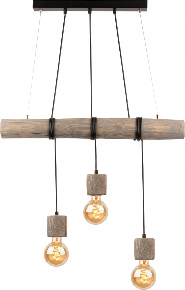 Loft mennyezeti függőlámpa fa 3x E27 Trabo