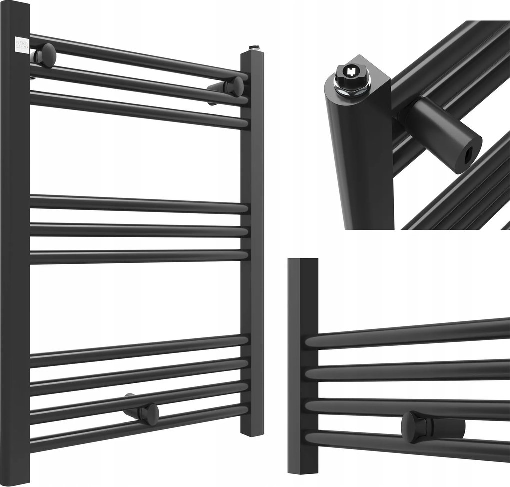 Fürdőszobai Radiátor 50/70 cm Fekete Létra Radiátor Modern Puerto