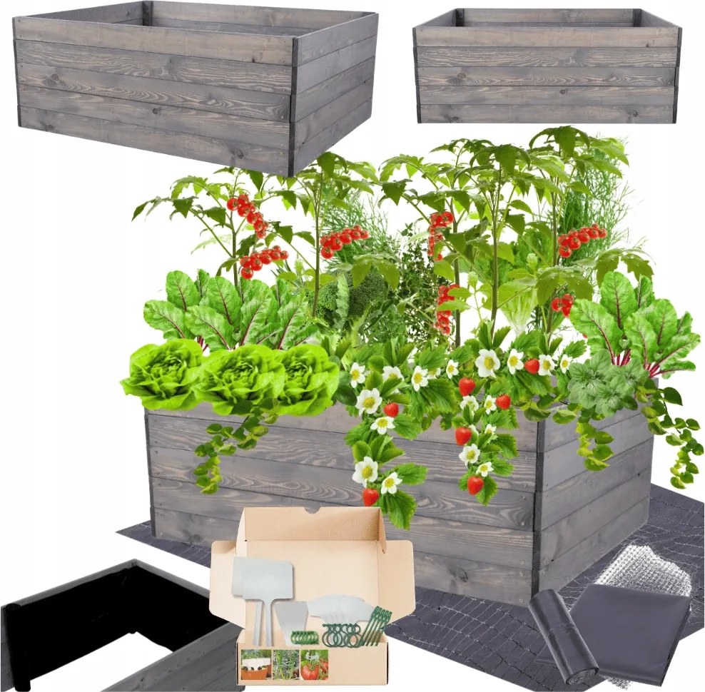 Zöldségágyás magasított láda inspekt virágtartó impregnáló 45x120x90