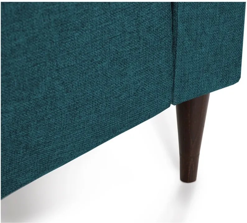 Ancolie türkiz kihúzható kanapé ágyneműtartóval, 215 cm - Mazzini Sofas
