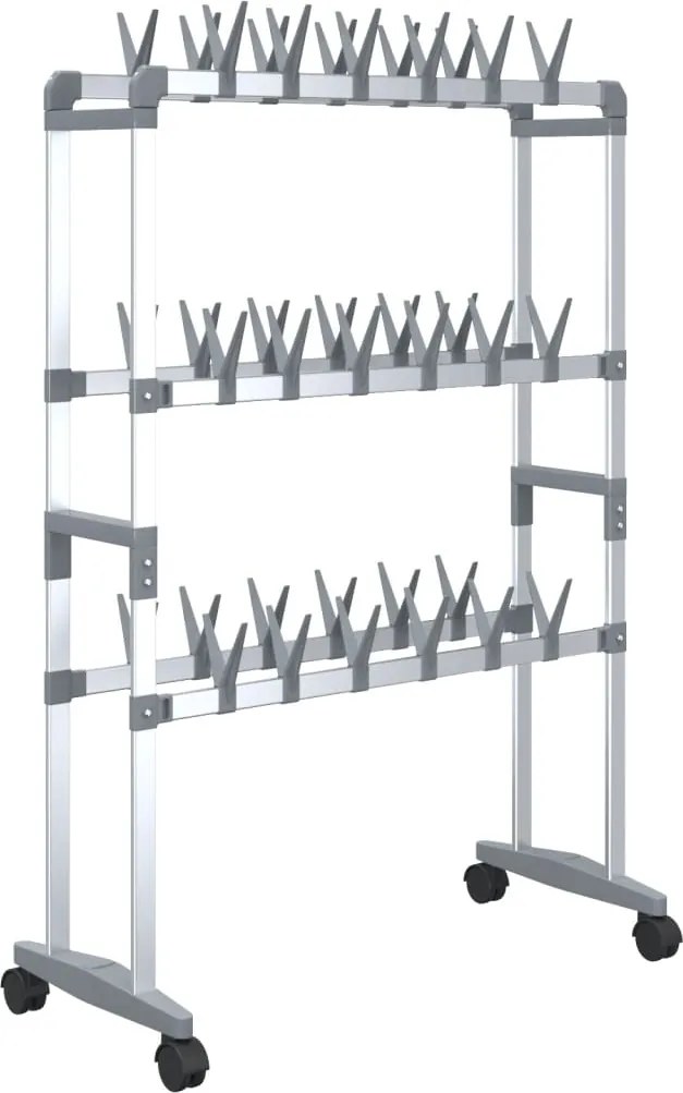 vidaXL ezüst cipőtartó kerekekkel 66 x 27 x 100 cm