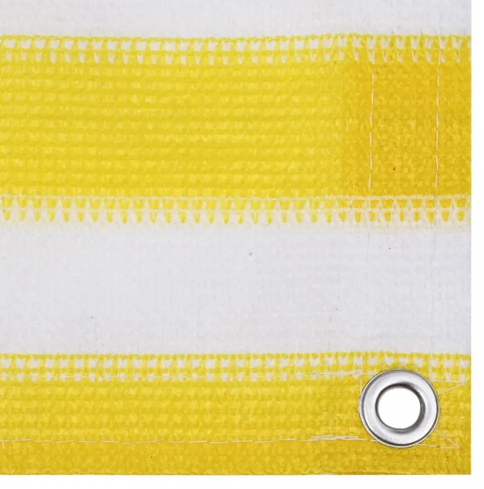 sárga és fehér HDPE erkélyparaván 120 x 600 cm