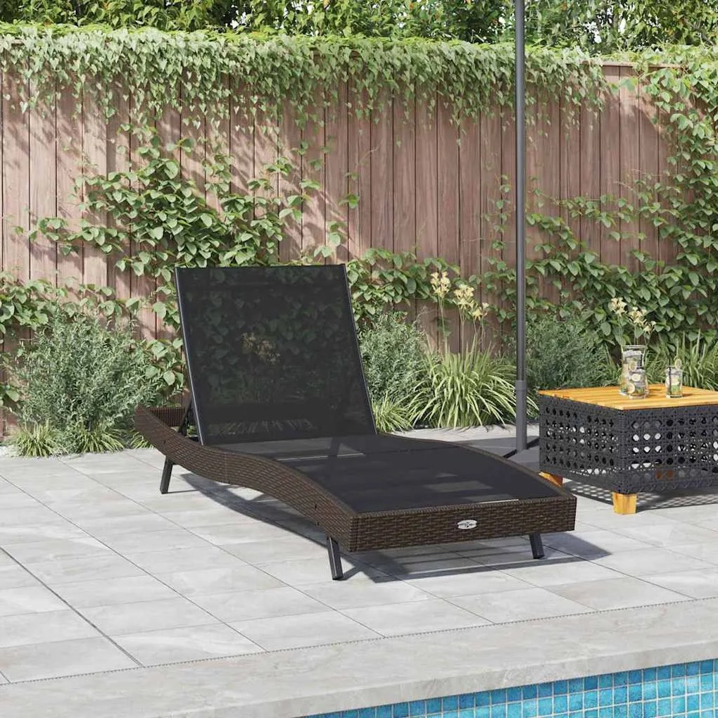 Napozó 1-személy 70 x 197 x 82 cm Poli rattan, fém
