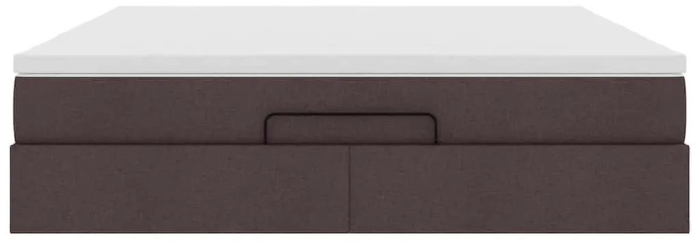 Oszmán ágykeret matraccal sötétbarna 160x200cm szövet