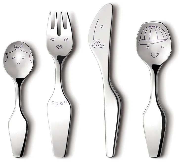 Gyermek evőeszköz készlet Twist family, 4 db - Georg Jensen