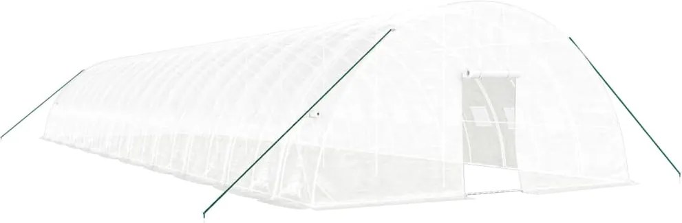 vidaXL fehér acélvázas melegház 120 m² 20x6x2,85 m
