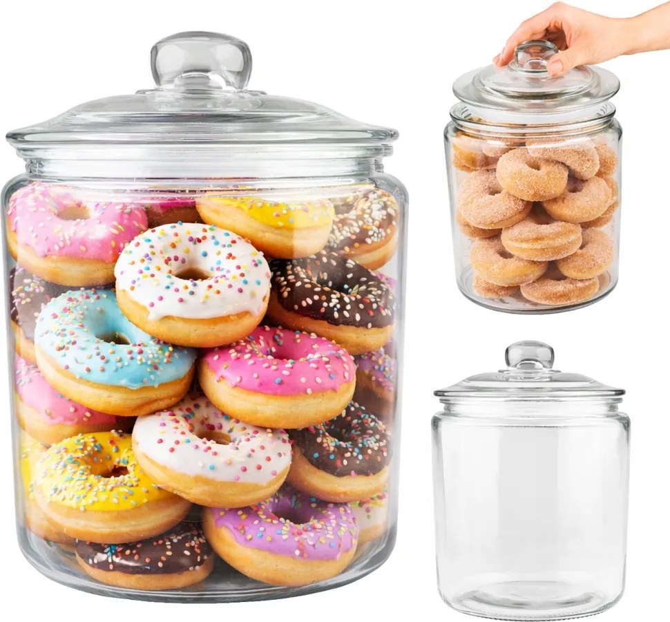 Konyhai üvegedény 4 L Kicsi Uborka, Keksz, Muffin Tégely