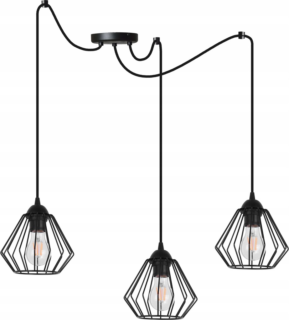 Mennyezeti Lámpa Lógó Fekete Csillár Hármas Pók Loft Asztal Felett Sziget