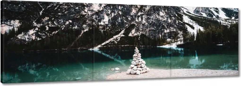 Vászonkép 60x20 Hegyi tájkép tóval