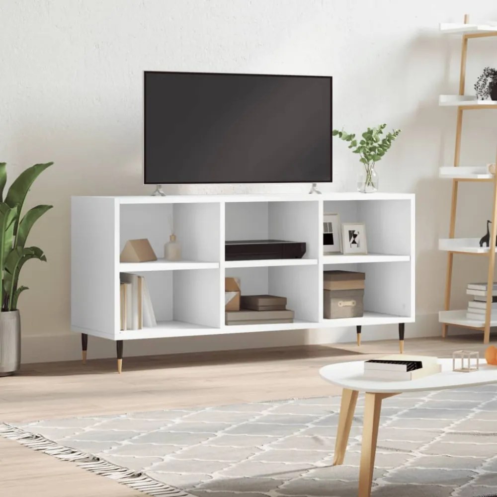 fehér szerelt fa TV-szekrény 103,5x30x50 cm