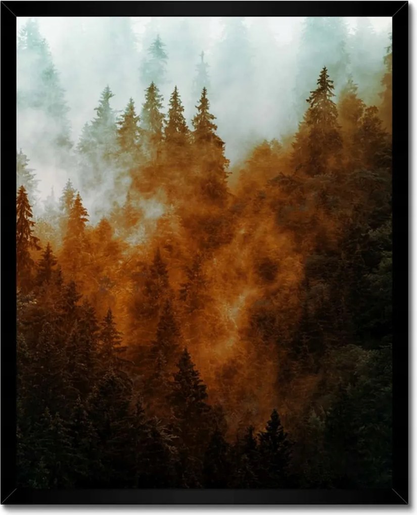 Poszter fekete keretben 40x50 Őszi táj Hegyek