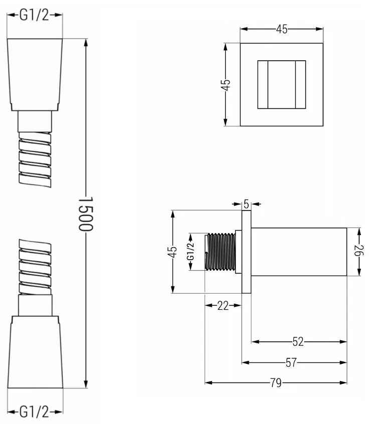 Mexen tartozékok - rejtett 1 pontos kézizuhany készlet R-02, arany, 785006050-50