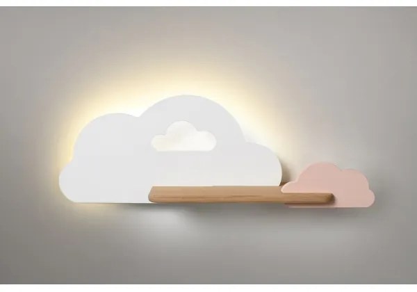 LED gyerekszoba fali lámpa polccal CLOUD LED/5W/230V fehér/rózsaszín