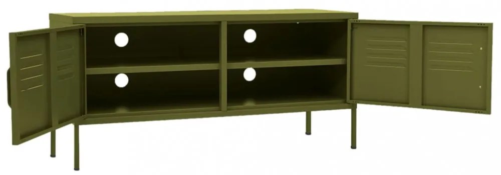 olívazöld acél TV-szekrény 105 x 35 x 50 cm