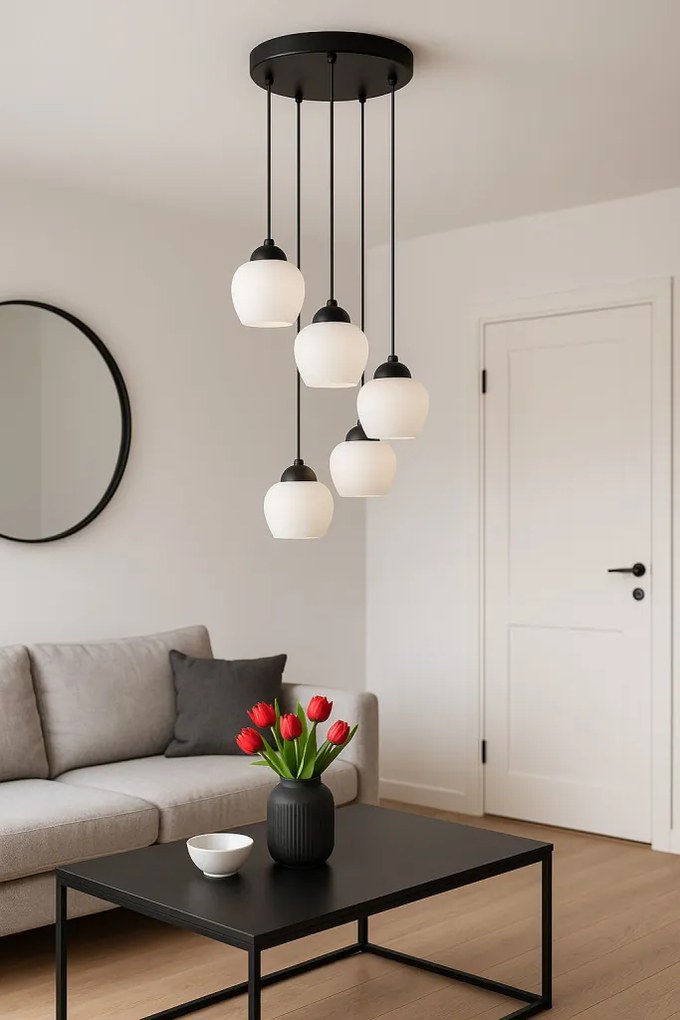 KAJA K-5602 ABRO Fekete Színű Függeszték 5xE27 15W IP20