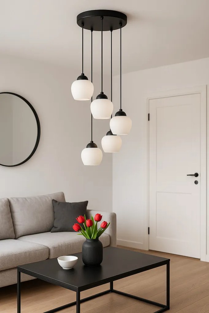 KAJA K-5602 ABRO Többágú Függesztett Lámpa Fekete E27 IP20