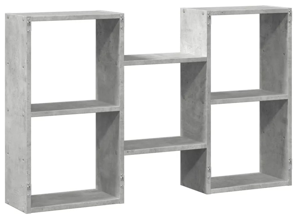 betonszürke szerelt fa fali polc 96 x 18 x 60 cm