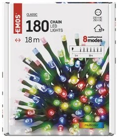LED karácsonyi fényfüzér, 18 m, kültéri és beltéri, többszínű, programokkal