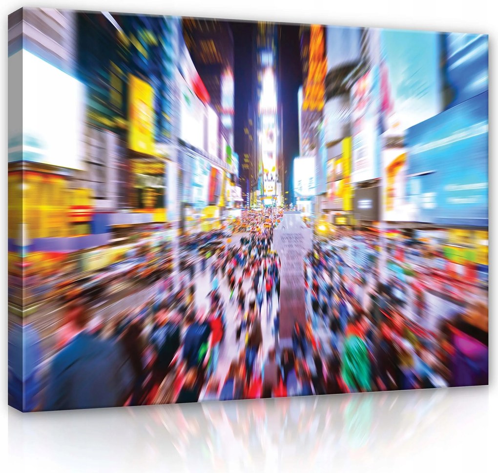 Vászonkép 80x60 Times Square New York éjszaka város mozgás energia fény neon