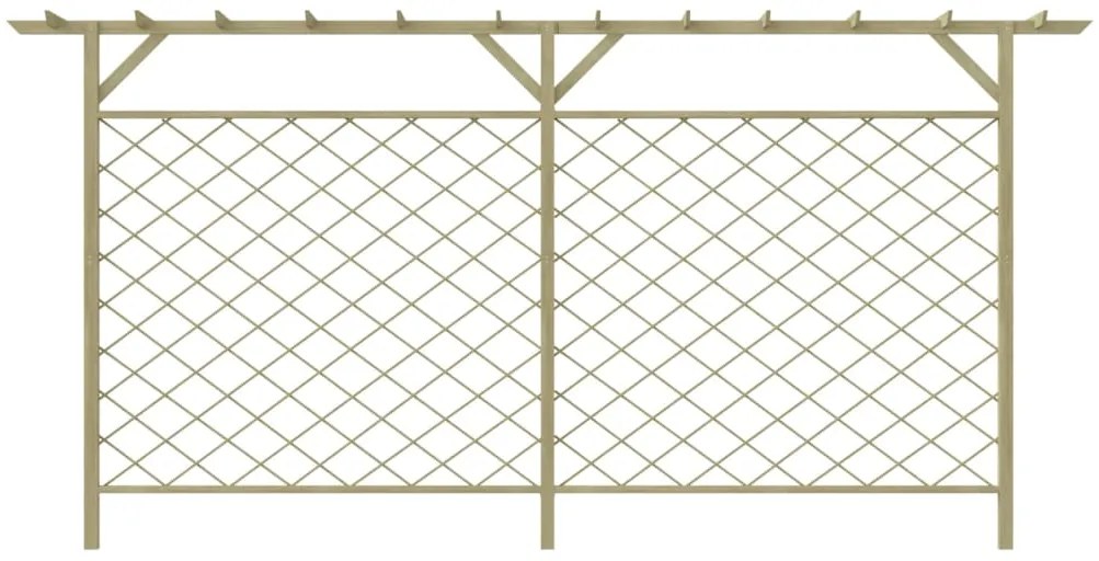 vidaXL kerti rácsos fakerítés pergola tetővel